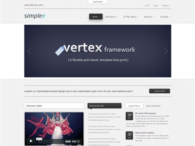 Simplex Joomla Template | Vertex Framework Template | Joomla CSS3 ...